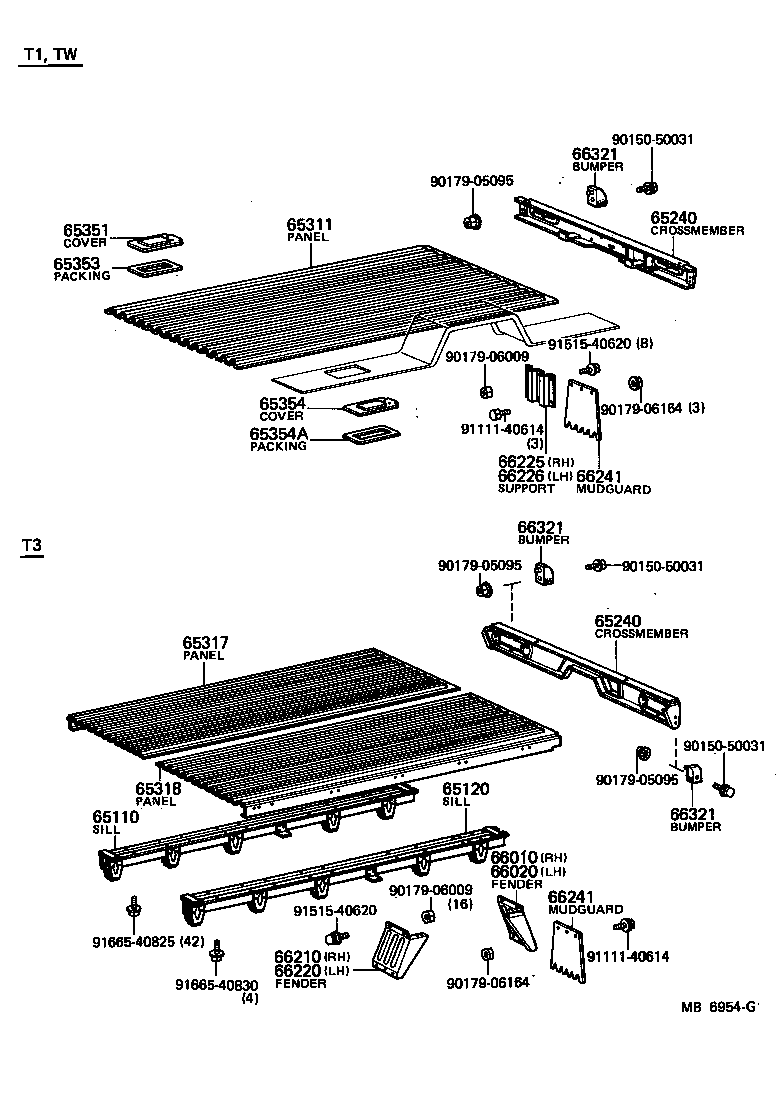 65240-95034 CROSSMEMBER, REAR BODY FLOOR, TAIL product image