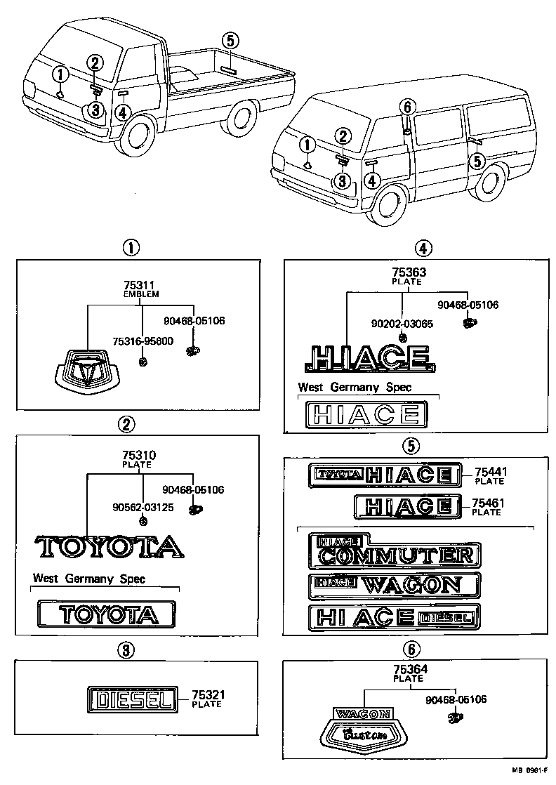 75366-95A00 PLATE, REAR NAME, NO.1 product image