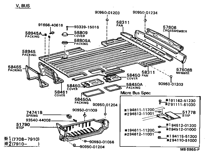 58311-92607 PAN, REAR FLOOR product image