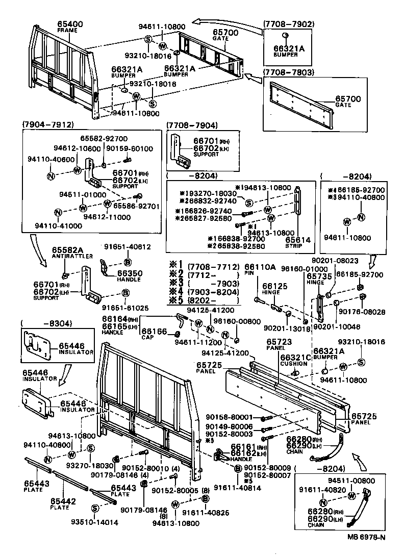 65503-96320 GATE ASSY, REAR BODY TAIL product image