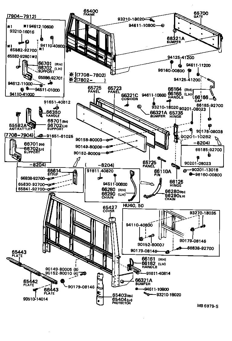 65503-96320 GATE ASSY, REAR BODY TAIL product image