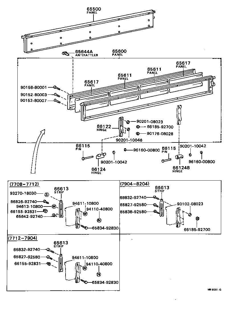 65641-92740 STRIP, SIDE GATE HINGE, INSIDE product image
