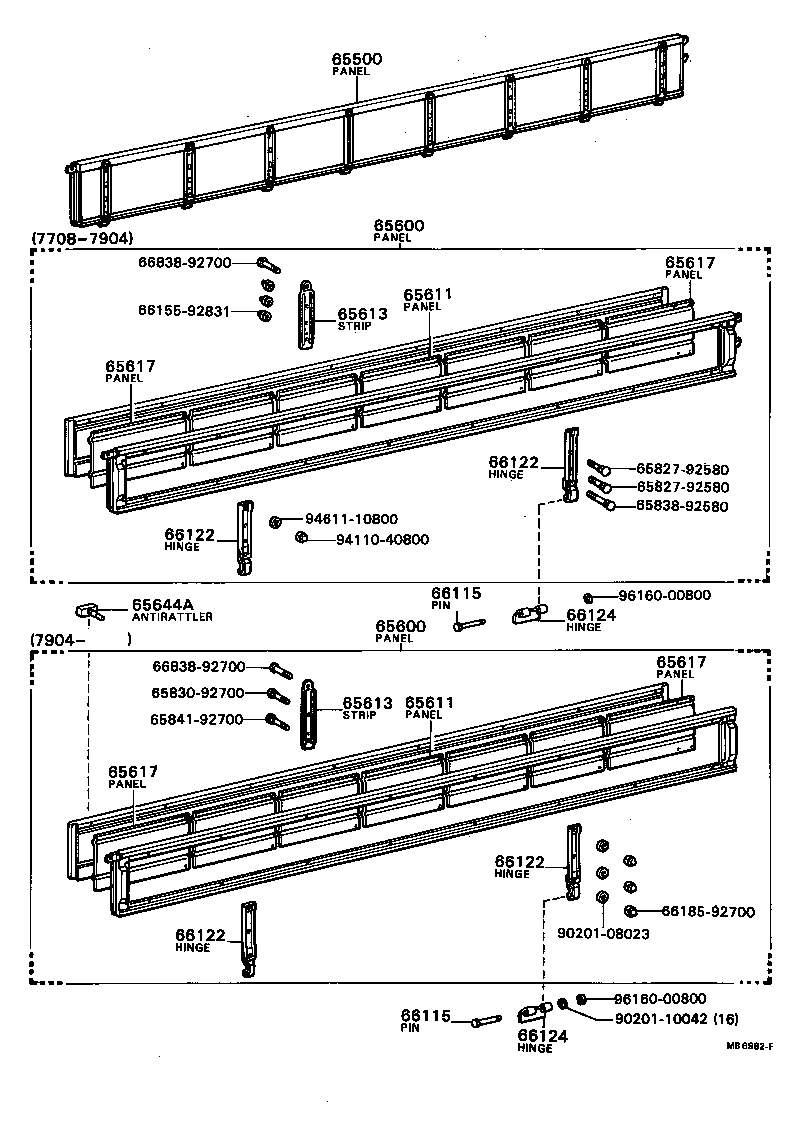 65641-92740 STRIP, SIDE GATE HINGE, INSIDE product image