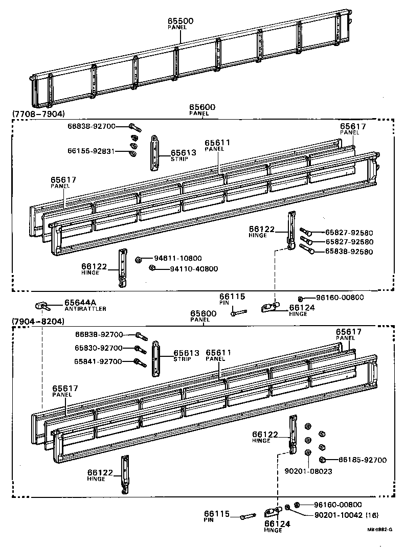 65641-92702 STRIP, SIDE GATE HINGE, INSIDE product image
