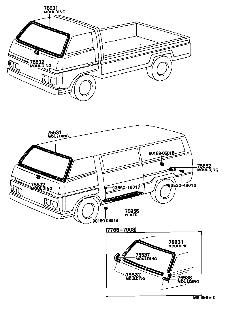 75533-95400 MOULDING, WINDSHIELD, LOWER product image