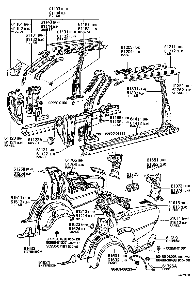 61611-91702 PANEL, QUARTER, RH product image