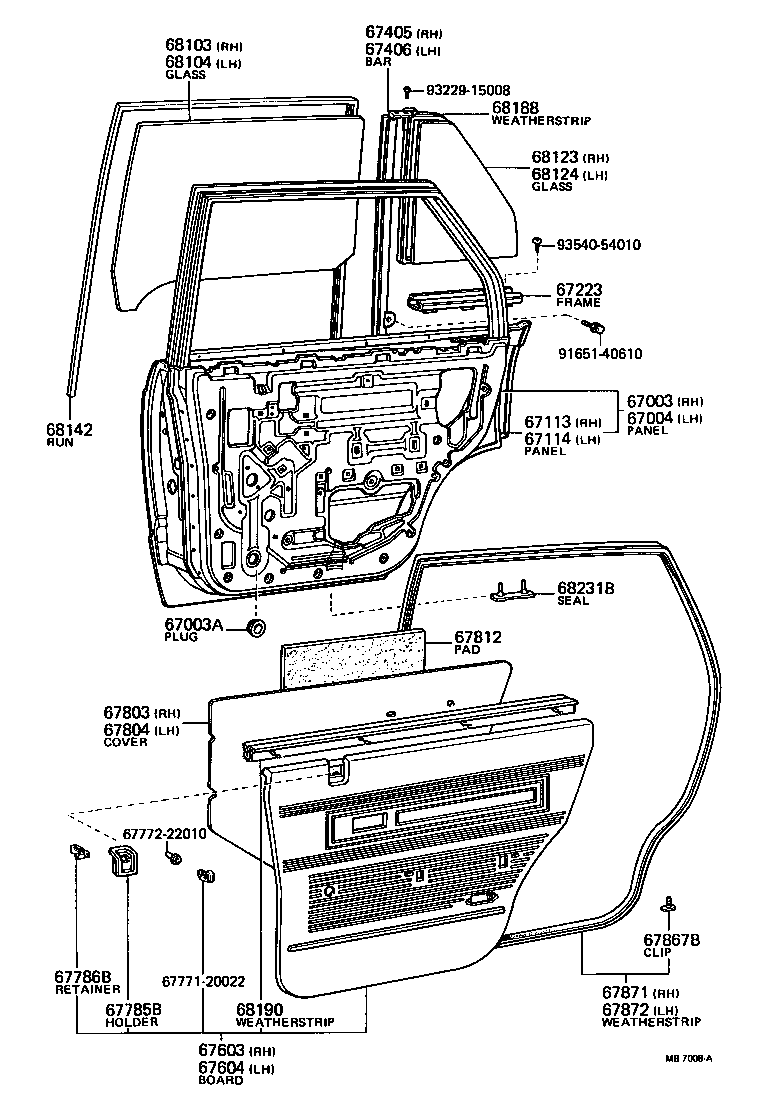 67003-30100 PANEL SUB-ASSY, REAR DOOR, RH product image