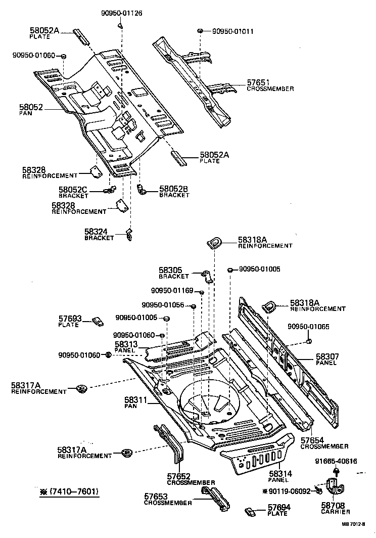57068-91702 PANEL, REAR FLOOR SIDE, LH product image