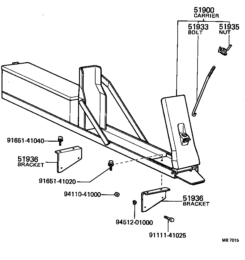 51908-36030 BRACKET, SPARE WHEEL CARRIER, NO.1 product image