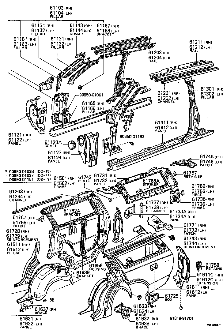 61611-91702 PANEL, QUARTER, RH product image