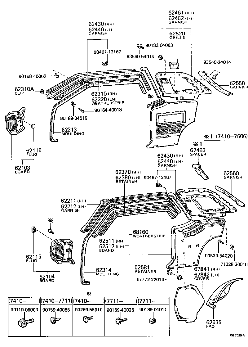 62382-30010 WEATHERSTRIP, ROOF SIDE RAIL, LH product image