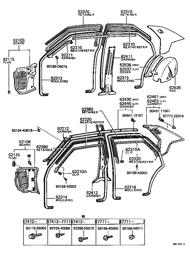 62382-30010 WEATHERSTRIP, ROOF SIDE RAIL, LH product image