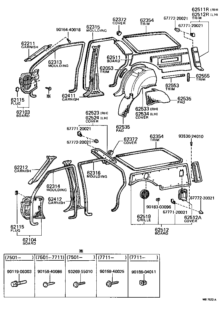 62382-30010 WEATHERSTRIP, ROOF SIDE RAIL, LH product image