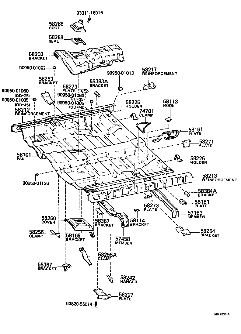57068-91702 PANEL, REAR FLOOR SIDE, LH product image