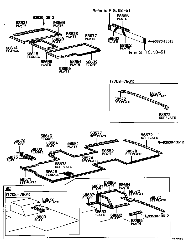 58679-90740 SET PLATE, REAR FLOOR MAT, REAR product image