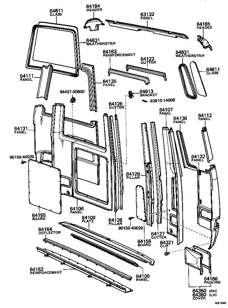 63406-90743 PANEL, ROOF, REAR product image