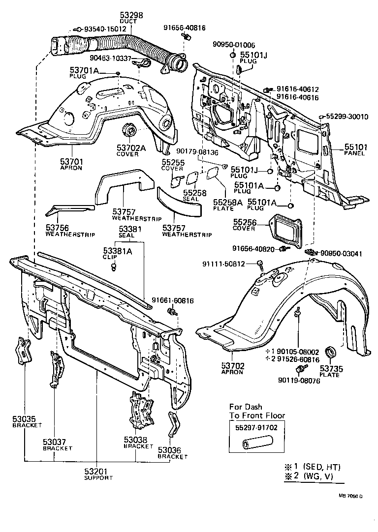 53701-30901 APRON SUB-ASSY, FRONT FENDER, RH product image