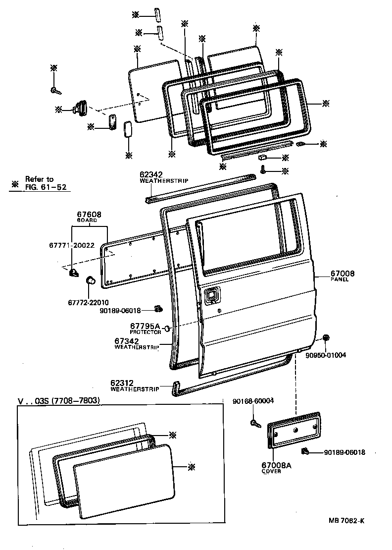 68113-95401 GLASS SUB-ASSY, REAR DOOR, RH product image