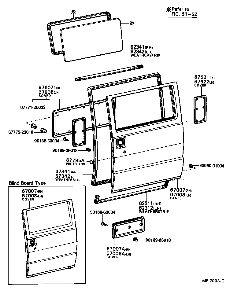67003-95400 PANEL SUB-ASSY, REAR DOOR, RH product image