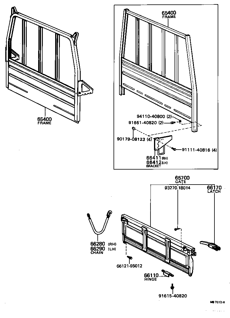 65503-96320 GATE ASSY, REAR BODY TAIL product image