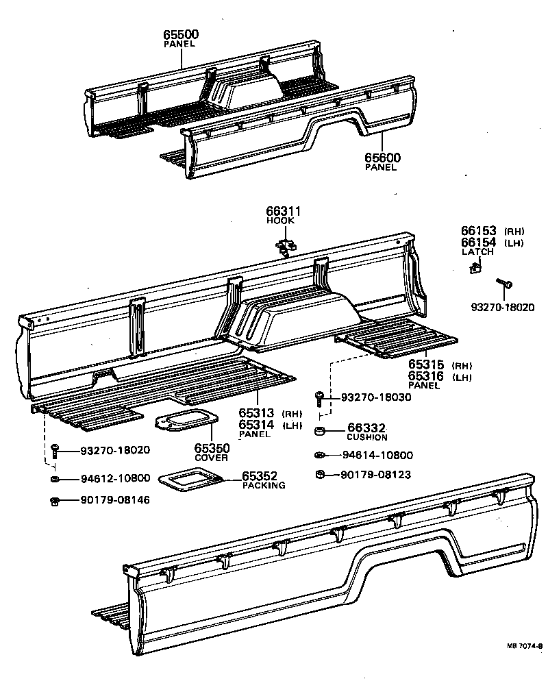 65641-92702 STRIP, SIDE GATE HINGE, INSIDE product image