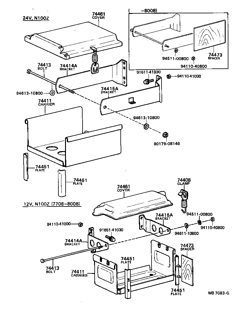 74401-36130 BRACKET, BATTERY, NO.1 product image