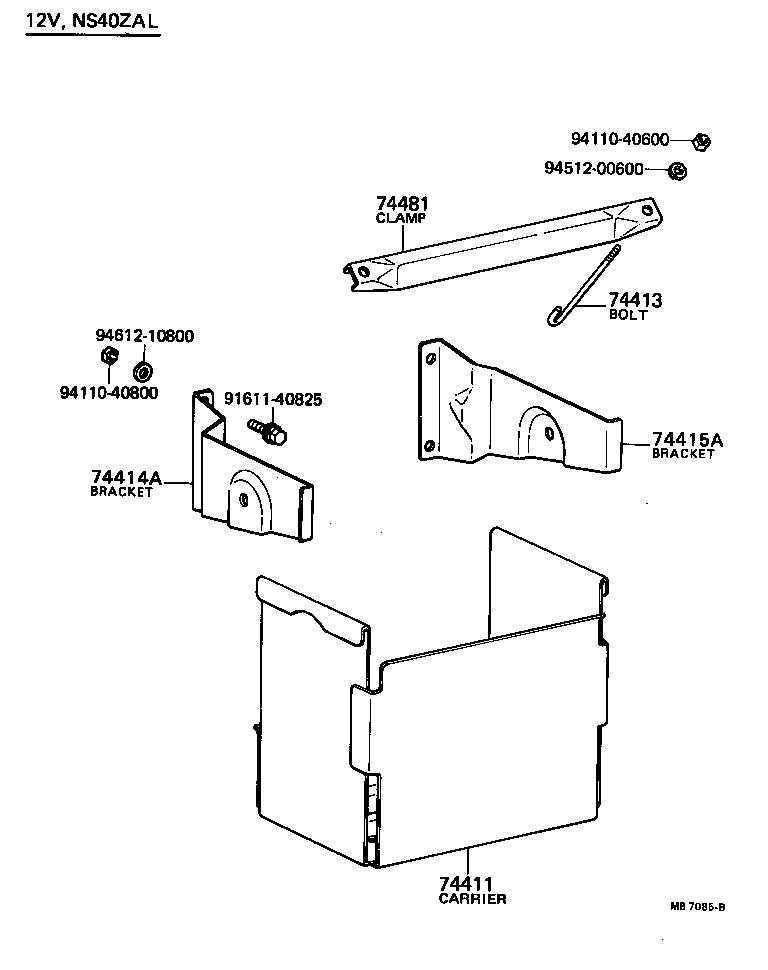 74401-36200 BRACKET, BATTERY, NO.2 product image