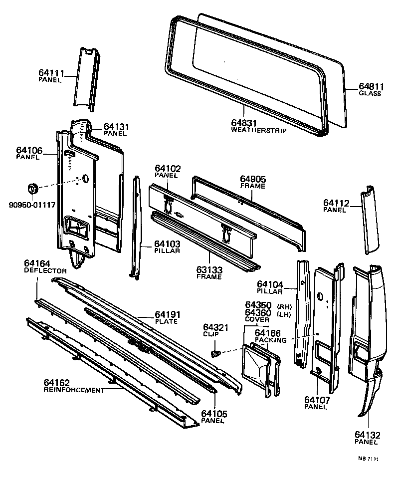 63406-90743 PANEL, ROOF, REAR product image