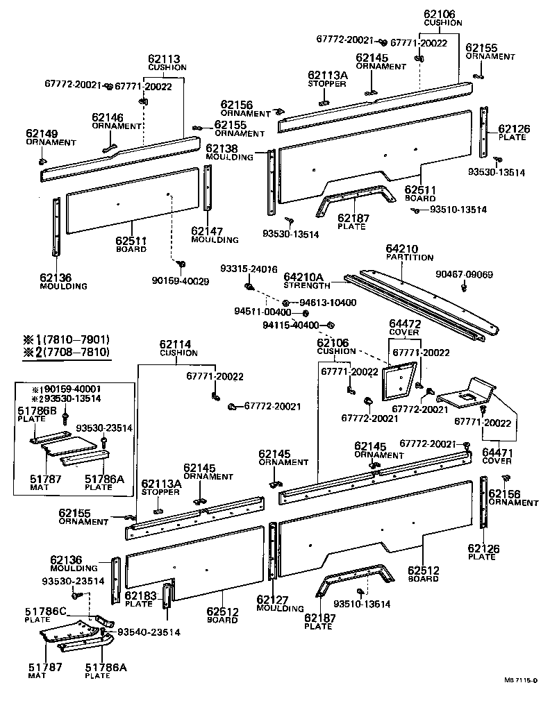 62111-90740 BOARD, QUARTER INSIDE TRIM, RH product image
