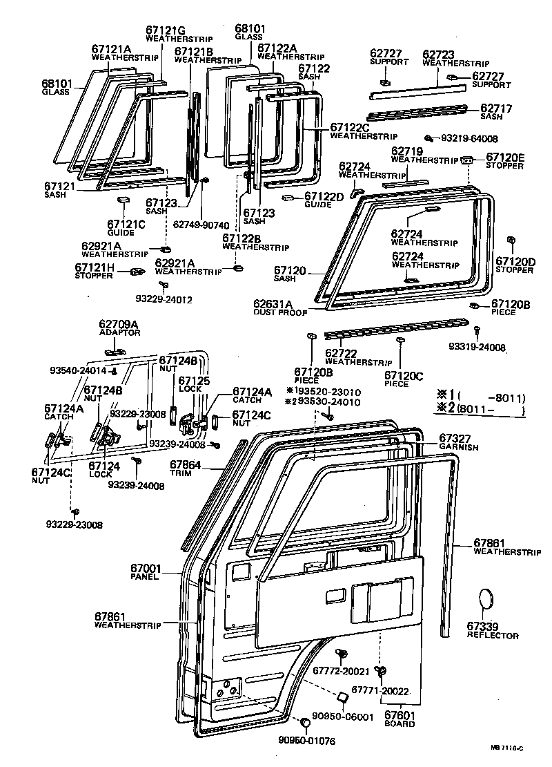 67306-90744 BOARD SUB-ASSY, FRONT DOOR TRIM, RH product image