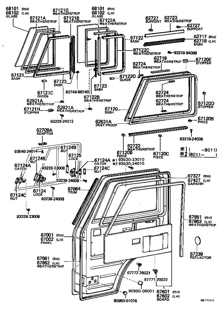 67306-90741 BOARD SUB-ASSY, FRONT DOOR TRIM, RH product image