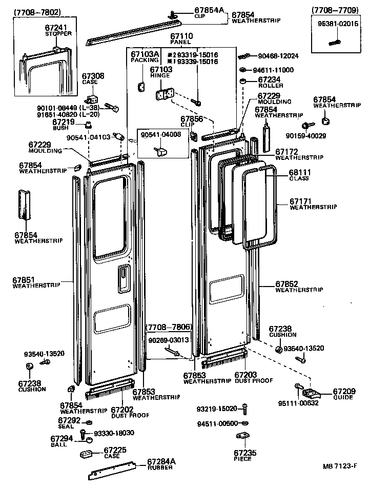 67103-90501 HINGE SUB-ASSY, CENTER DOOR, OUTER product image