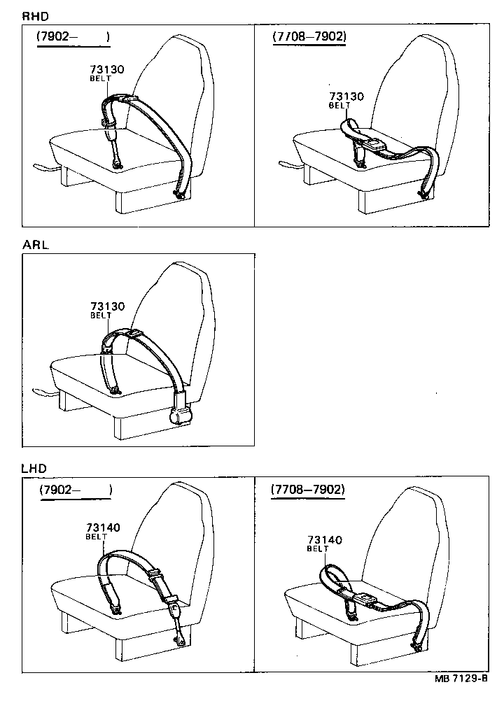 73210-90742 BELT ASSY, FRONT SEAT LAP TYPE, RH product image