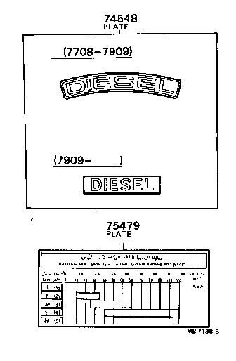 74584-90503 PLATE, OVER RUN, CAUTION product image