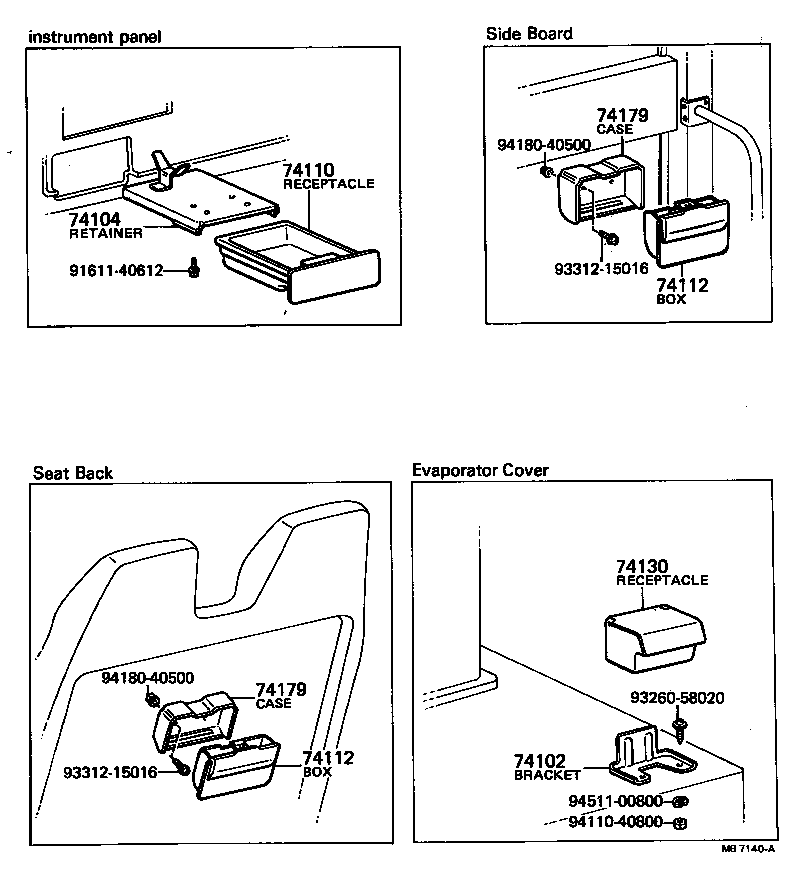 74140-90501 RETAINER SUB-ASSY, ASH RECEPTACLE, NO.1 product image