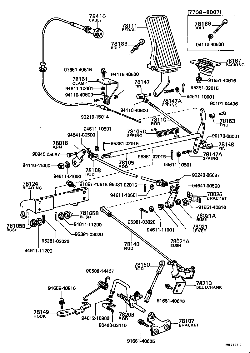 78121-90504 ROD ASSY, ACCELERATOR PEDAL product image