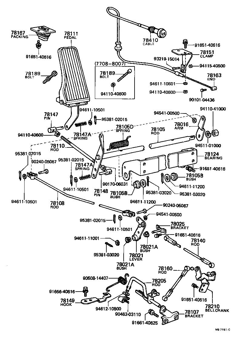 78121-90504 ROD ASSY, ACCELERATOR PEDAL product image