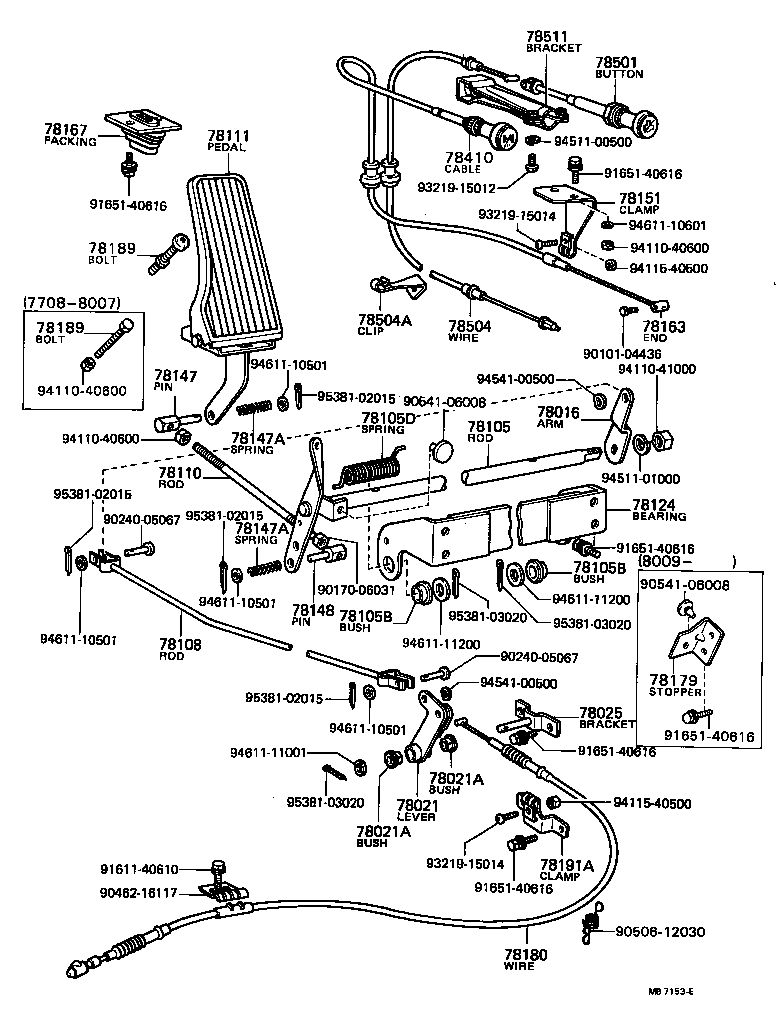 78121-90504 ROD ASSY, ACCELERATOR PEDAL product image