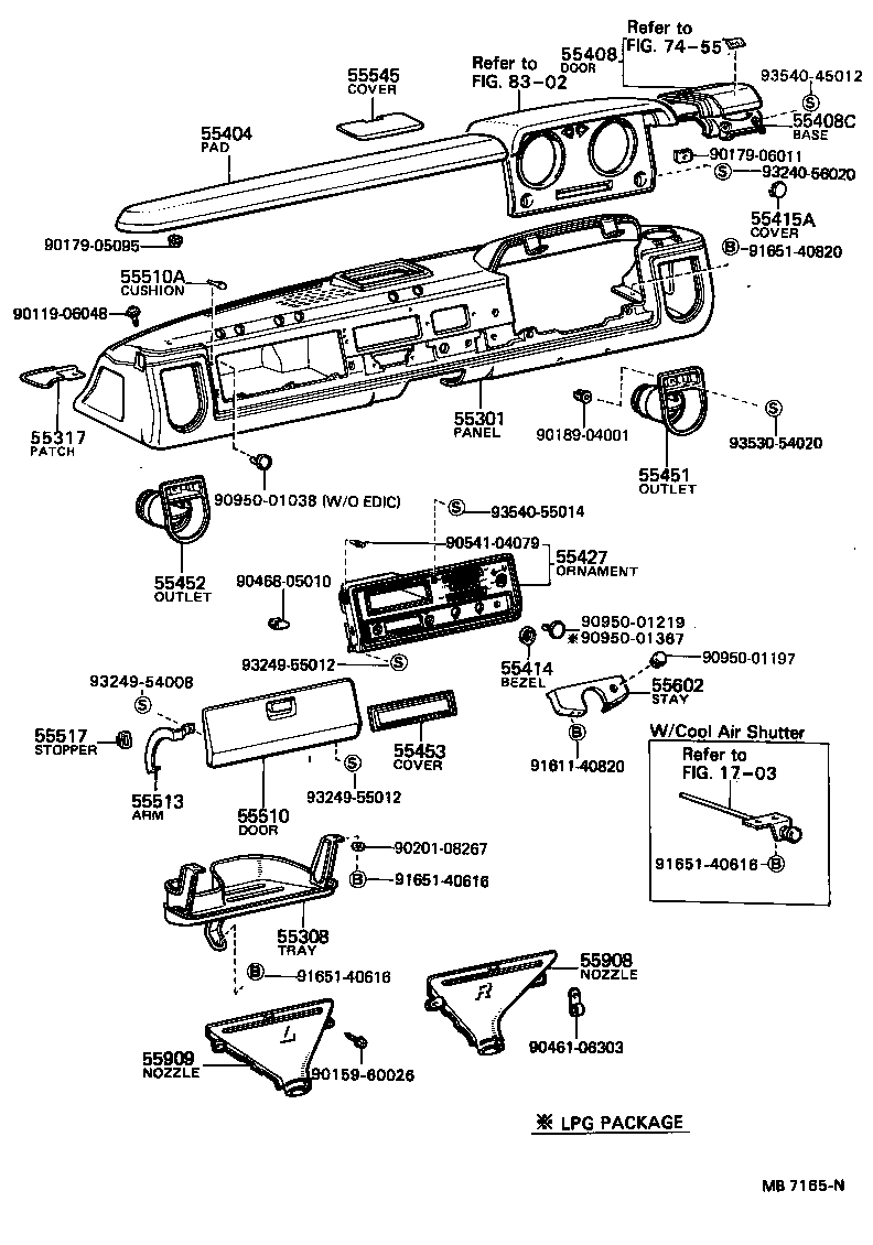 55401-95405 SAFETY PAD SUB-ASSY, INSTRUMENT PANEL, UPPER product image