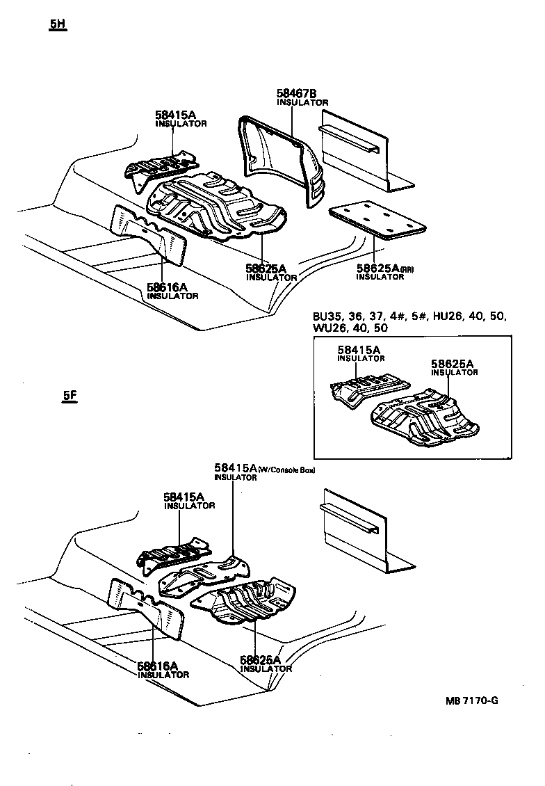 58415-95405 INSULATOR, SUB-COVER product image