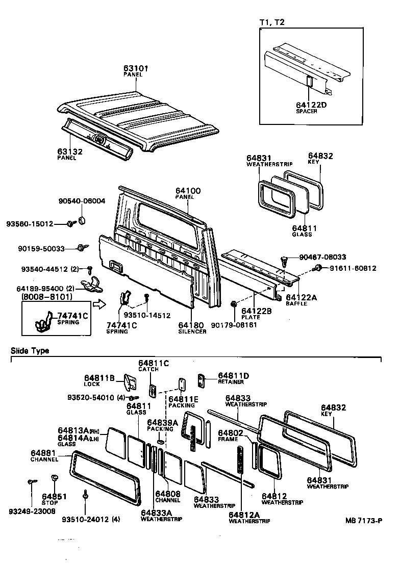 63302-92105 REINFORCEMENT SUB-ASSY, ROOF PANEL, REAR product image