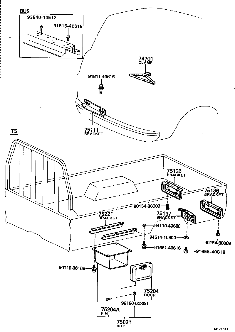 74702-92605 BAND, TOOL BOX HOLDER product image
