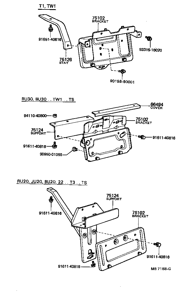 74708-96306 BRACKET, COMBINATION REAR LAMP, LH product image