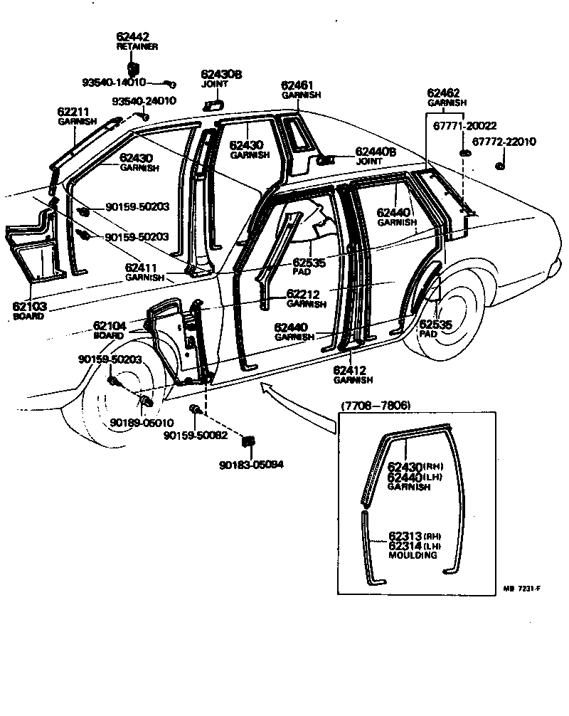 Toyota 62211-22050-08 GARNISH, FRONT PILLAR, RH