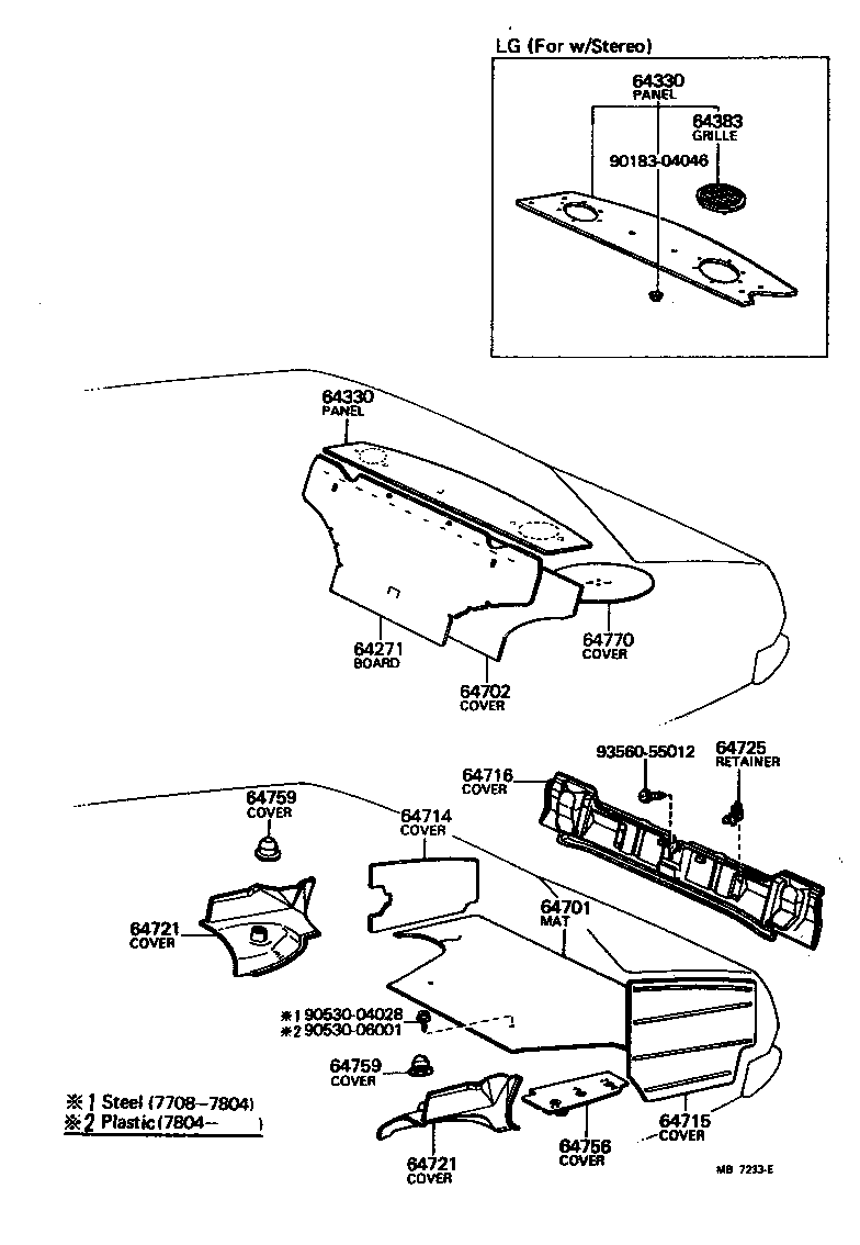 Toyota 64271-22050 BOARD, ROOM PARTITION, NO.1