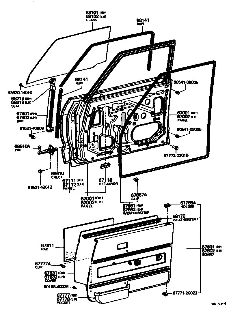 Toyota 67002-22110 PANEL SUB-ASSY, FRONT DOOR, LH