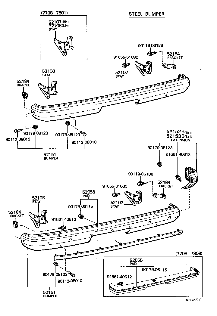 52055-19067 PAD SUB-ASSY, REAR BUMPER product image
