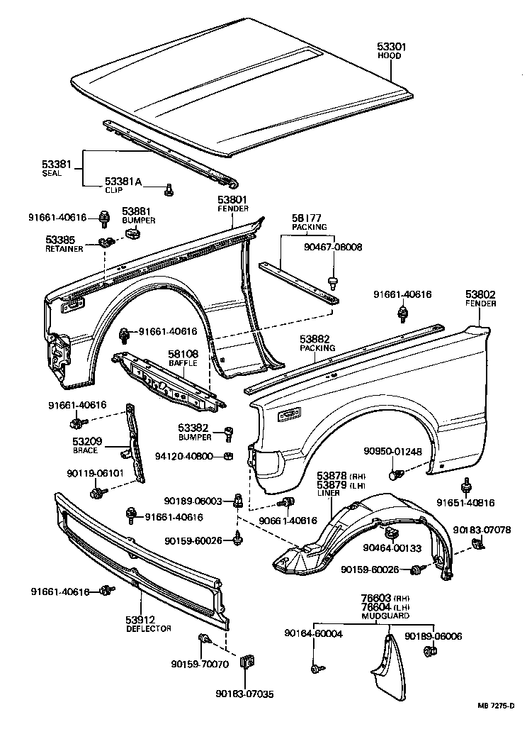 53801-14331 FENDER SUB-ASSY, FRONT RH product image