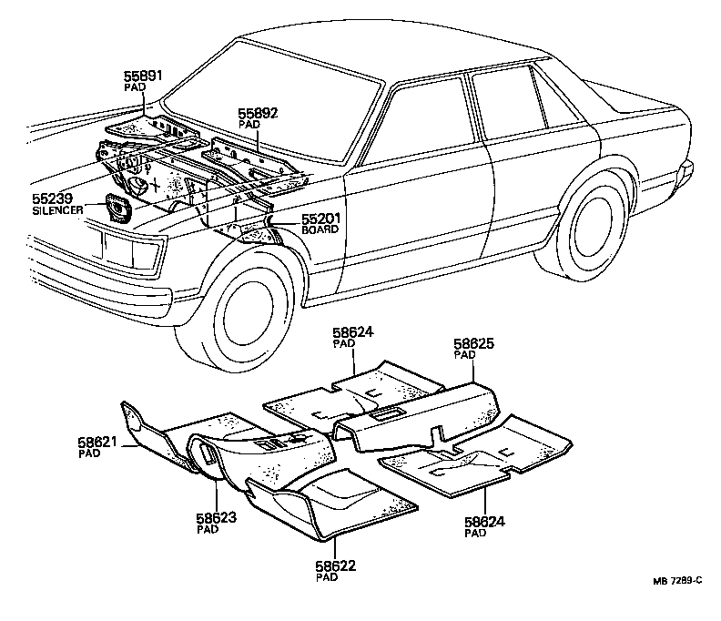 58623-14031 PAD, FLOOR SILENCER, FRONT CENTER product image