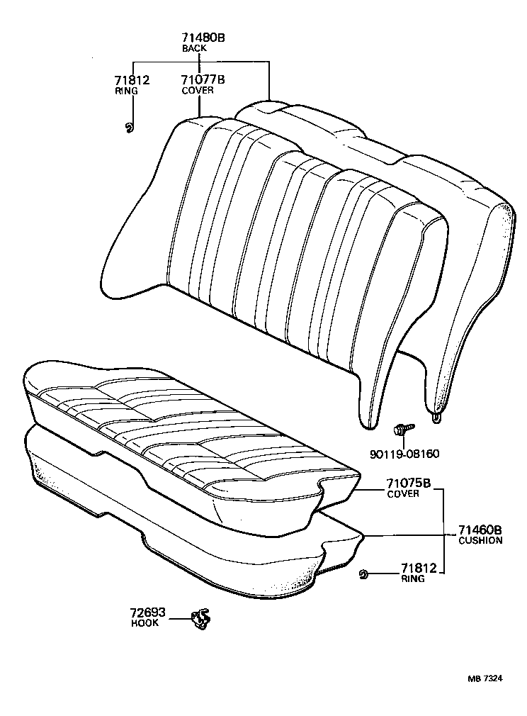 71201-15030 SPRING ASSY, REAR SEAT CUSHION product image